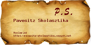 Pavesitz Skolasztika névjegykártya